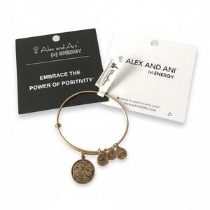 ALEX & ANI DISNEY PARKS "FROZEN'S" ELSA & ANNA Gold Bangle Bracelet 2014 Retired
